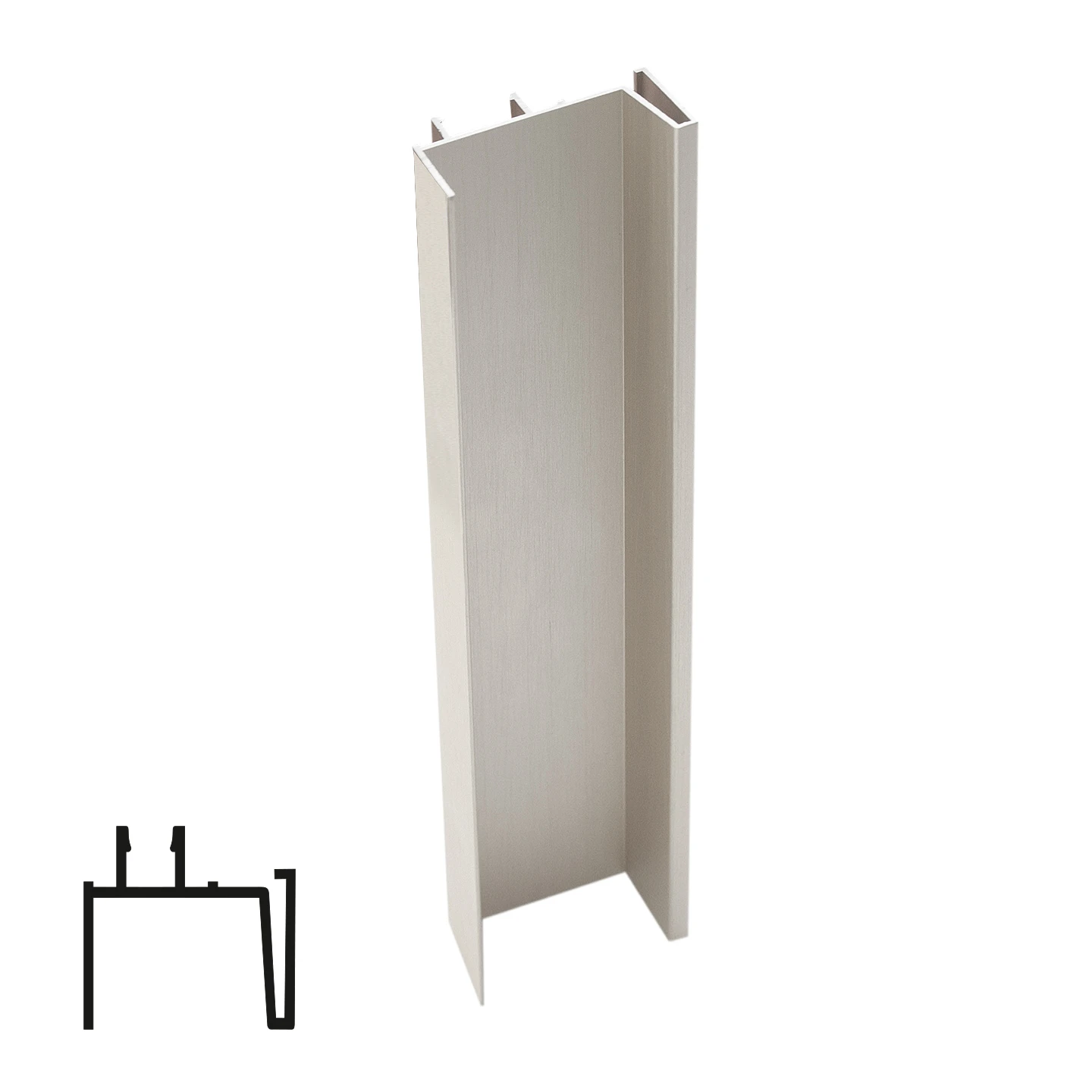 Handless Profile Types Aluminium handless Gola L vertical profile ASTRA - 2.6 m, scratched inox