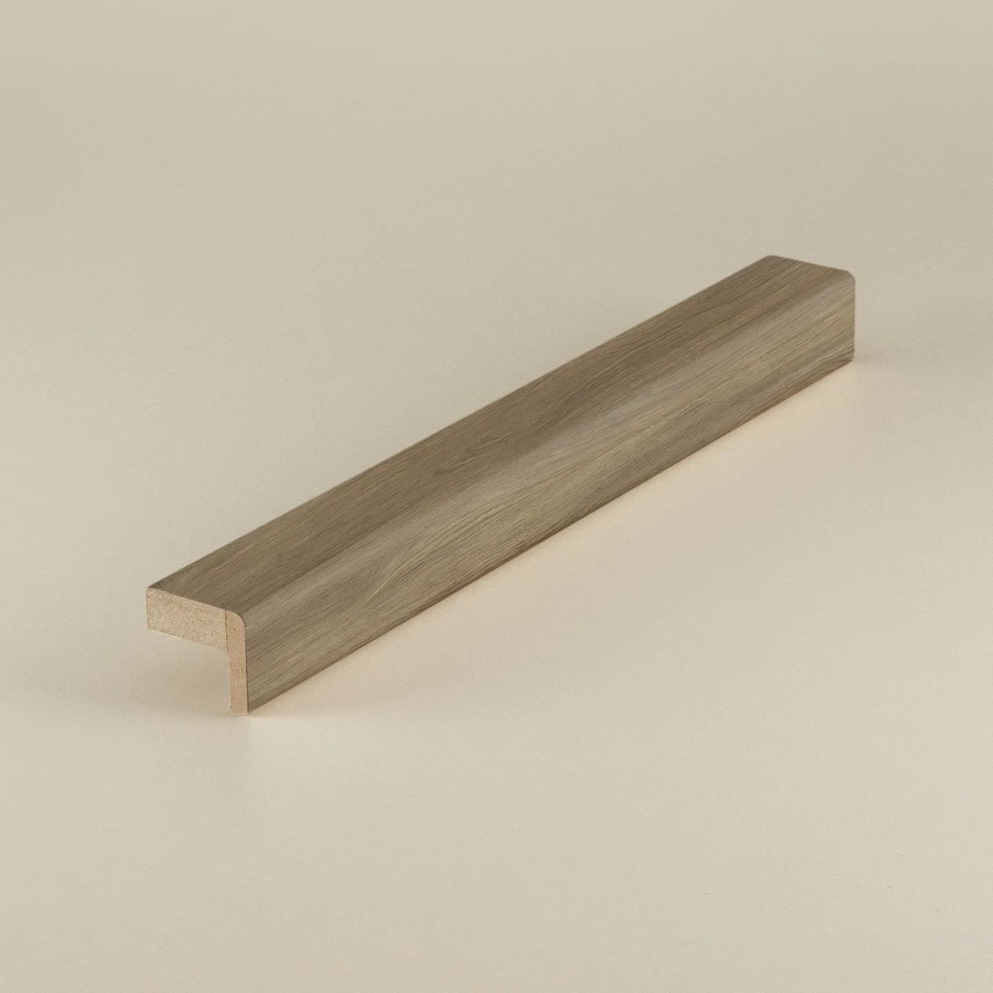 Straight laminated glass holder / finishing profile - Oak Marseille - 22 x 19 x 2100 mm
