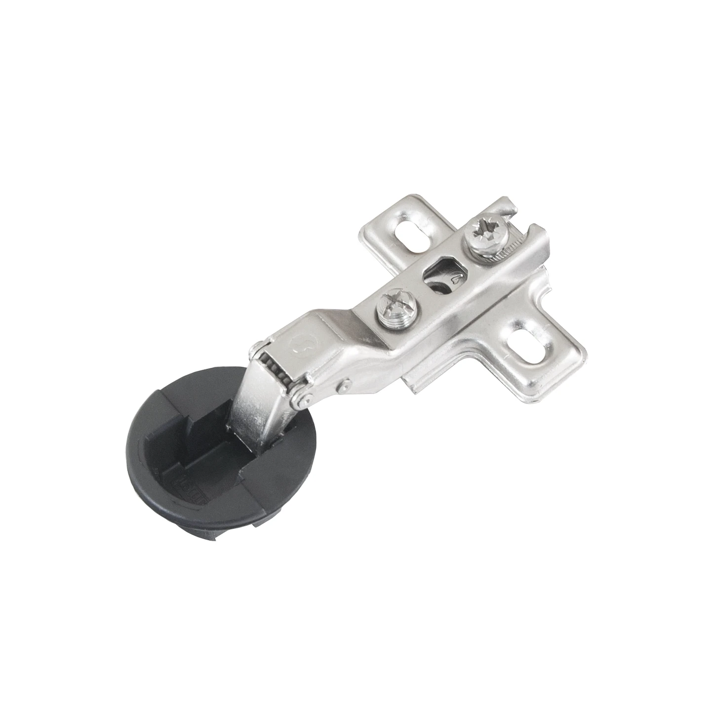 Glass door hinge half overlay
