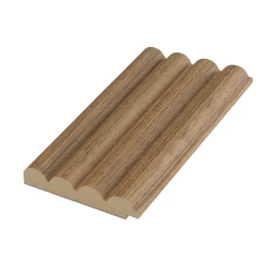 MDF wall profile - 01PA.2200Y-A, end left - Teak - 2800 mm