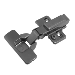 Full overlay 3D 110° hinge, click-on, soft-close, black with cover caps