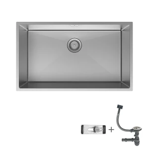 Kitchen sink stainless steel 813х483mm inox set with siphon