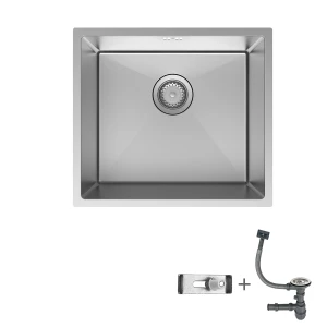 Kitchen sink stainless steel Undermount 490х440mm inox set with siphon