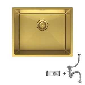 Kitchen sink stainless steel Undermount 550х450mm set with siphon