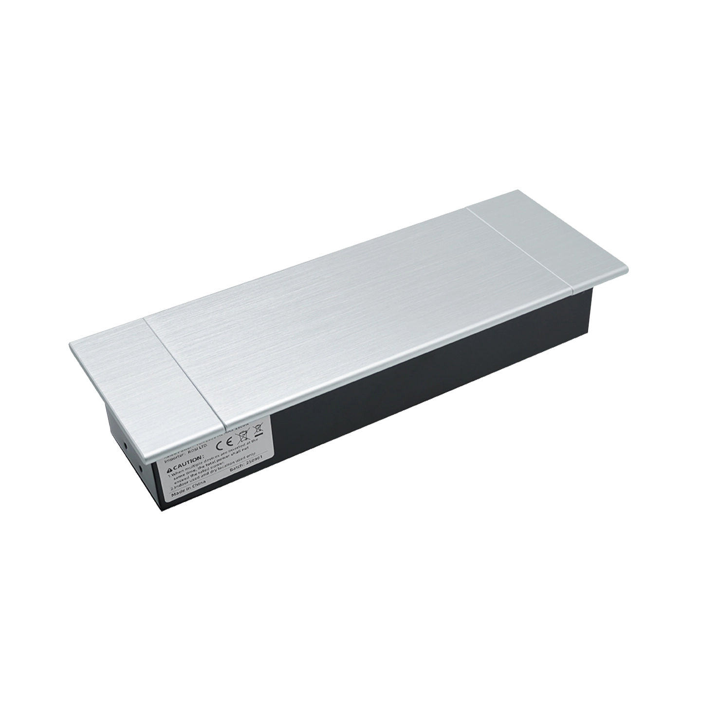 Desktop built-in 3-socket power strip horizontal with opening cover